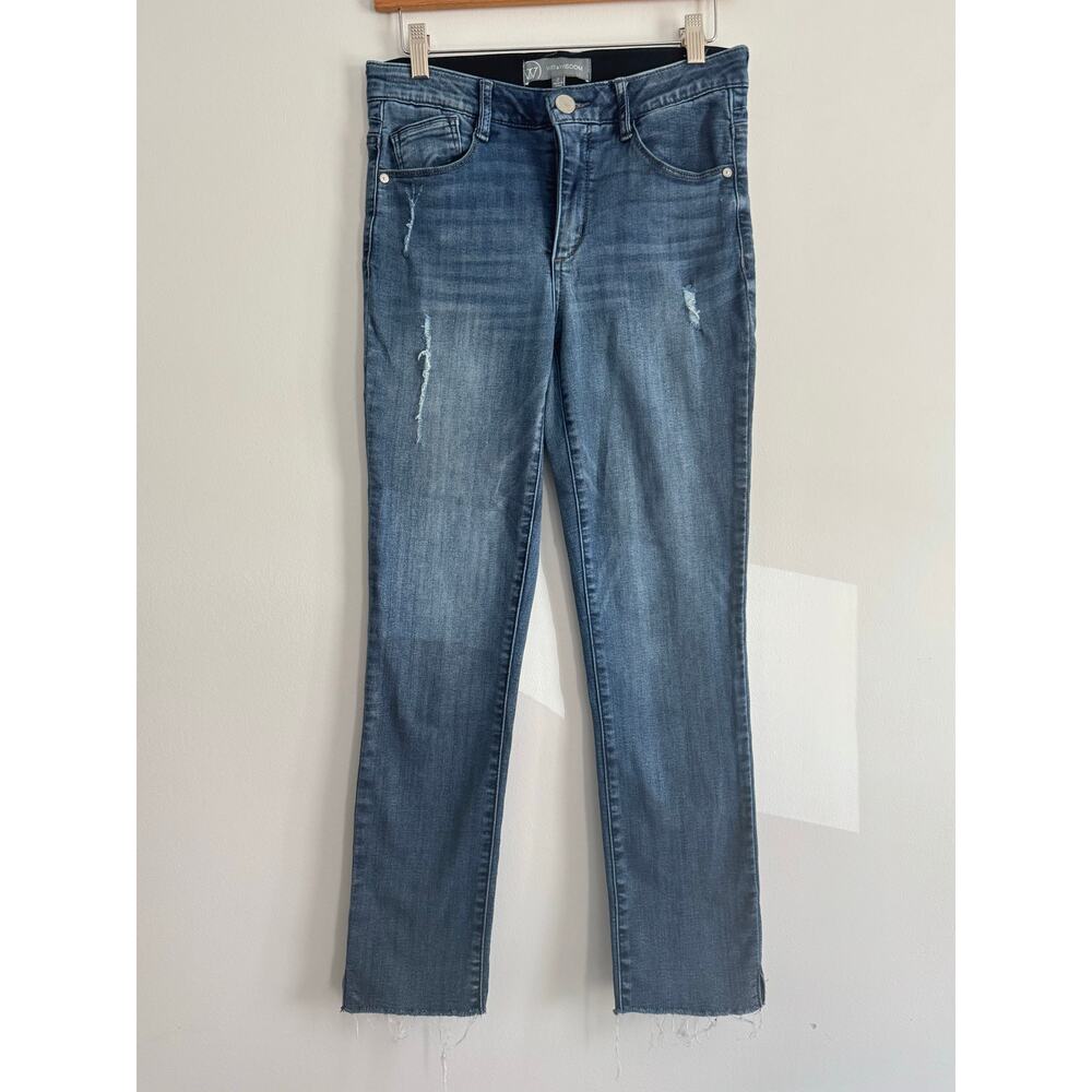 Wit & Wisdom Jeans‎ Women’s Size 2 Blue Distressed Raw Hem Slim Straight